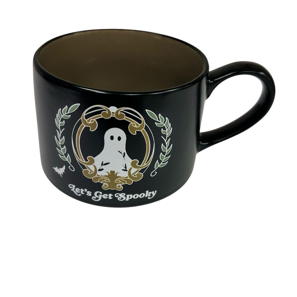 Spectrum Designz Halloween Ghost Mug Black Ceramic Whimsical 12oz